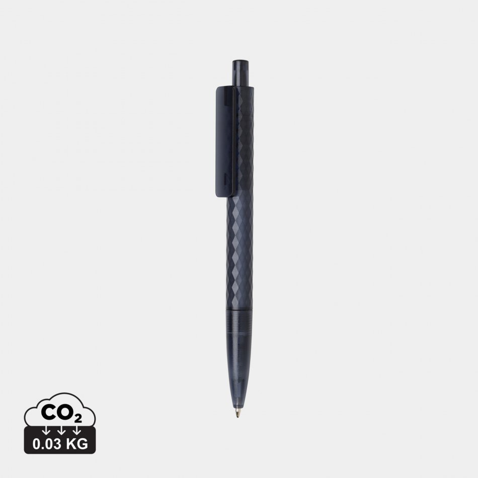 X3 GRS gerecycled PC plastic pen frosted donkerblauw