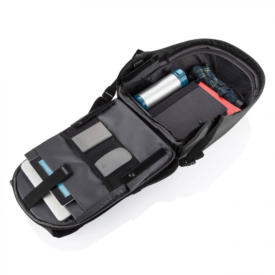 Bobby Hero Small, anti-diefstal rugzak zwart, grijs