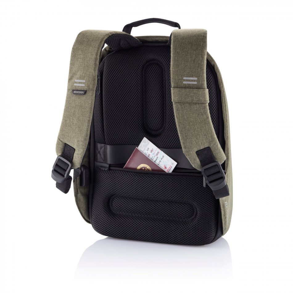 Bobby Hero Small, anti-diefstal rugzak groen, zwart