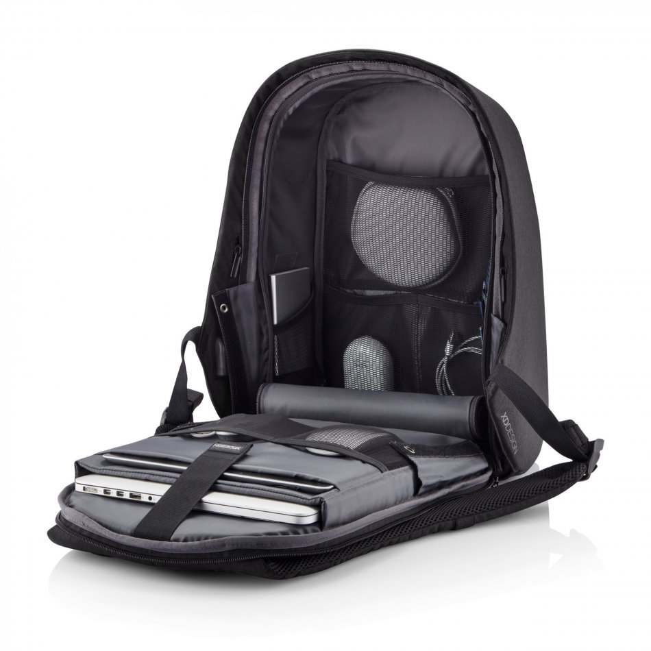 Bobby Hero XL, anti-diefstal rugzak zwart, grijs