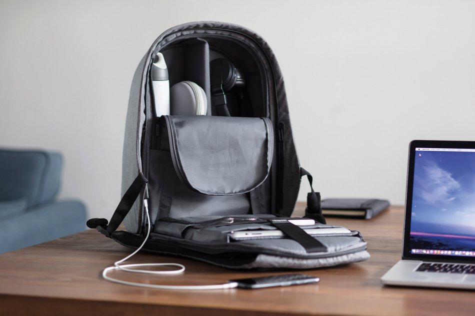 Bobby Hero XL, anti-diefstal rugzak grijs, grijs