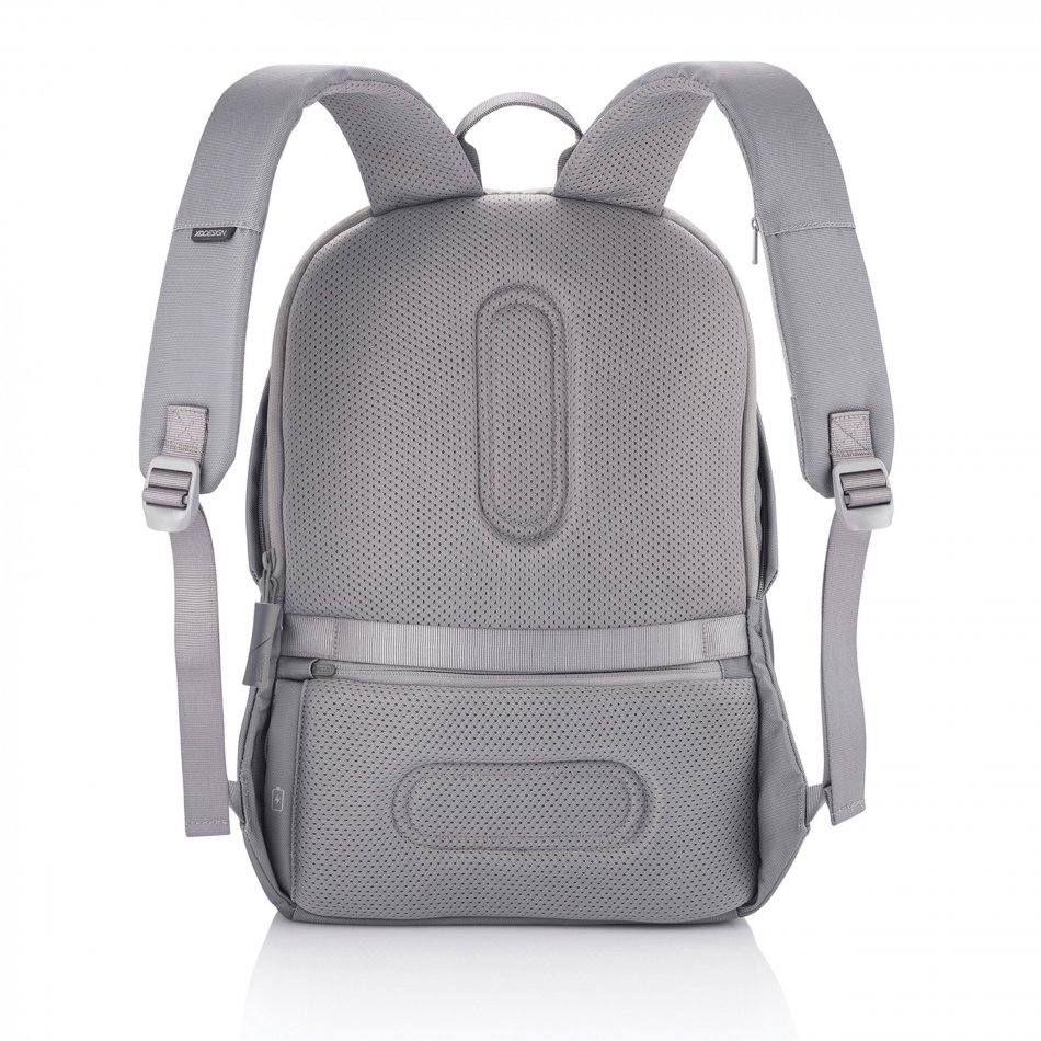 Bobby Soft, anti-diefstal rugzak grijs, blauw