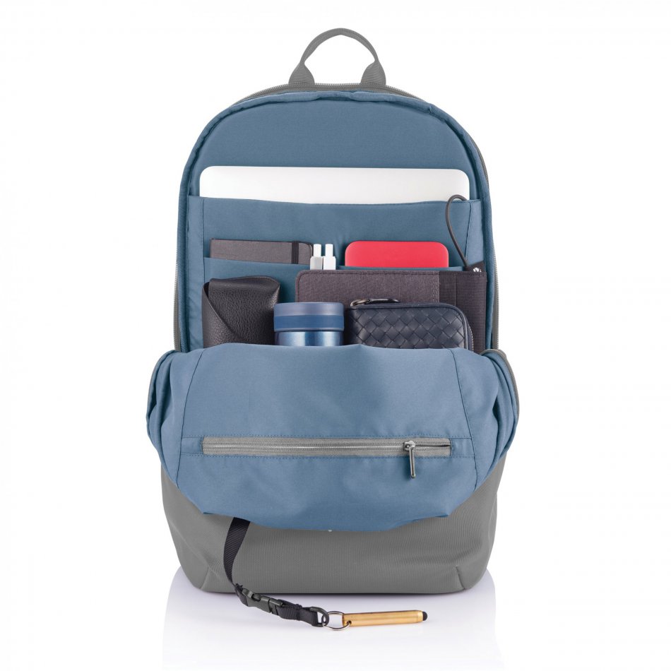 Bobby Soft, anti-diefstal rugzak grijs, blauw