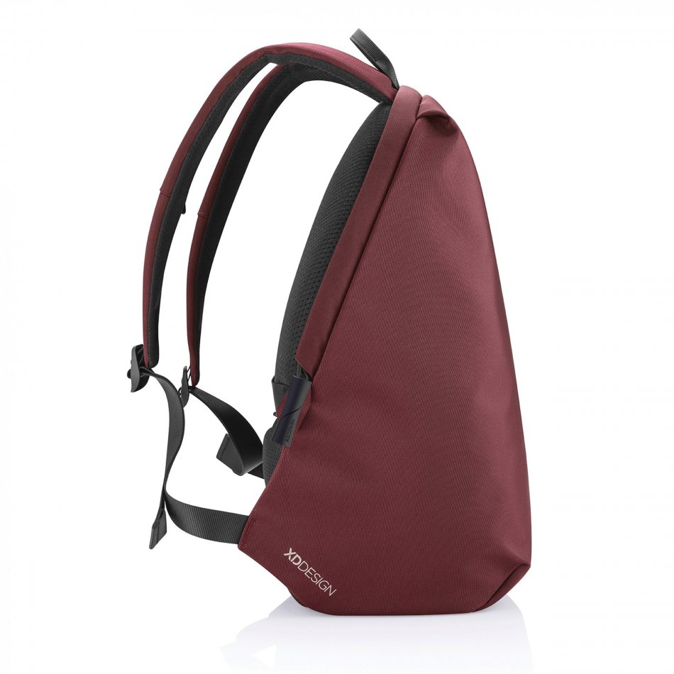 Bobby Soft, anti-diefstal rugzak rood, zwart