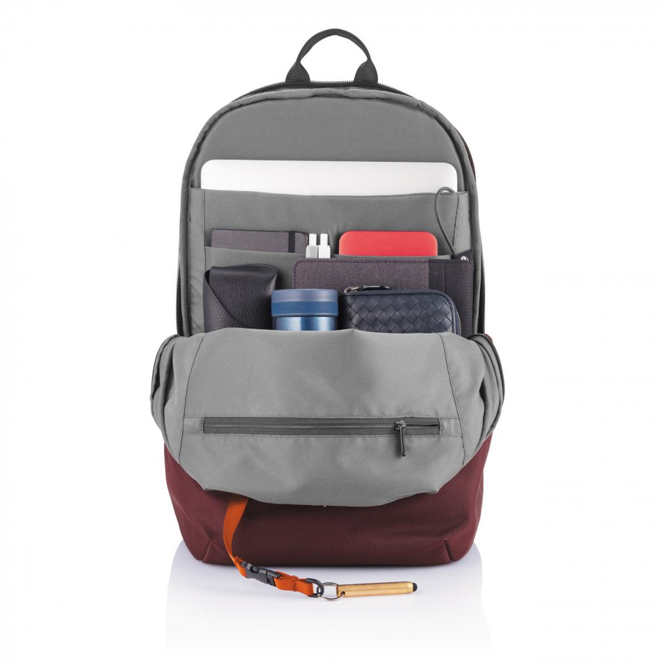Bobby Soft, anti-diefstal rugzak rood, zwart