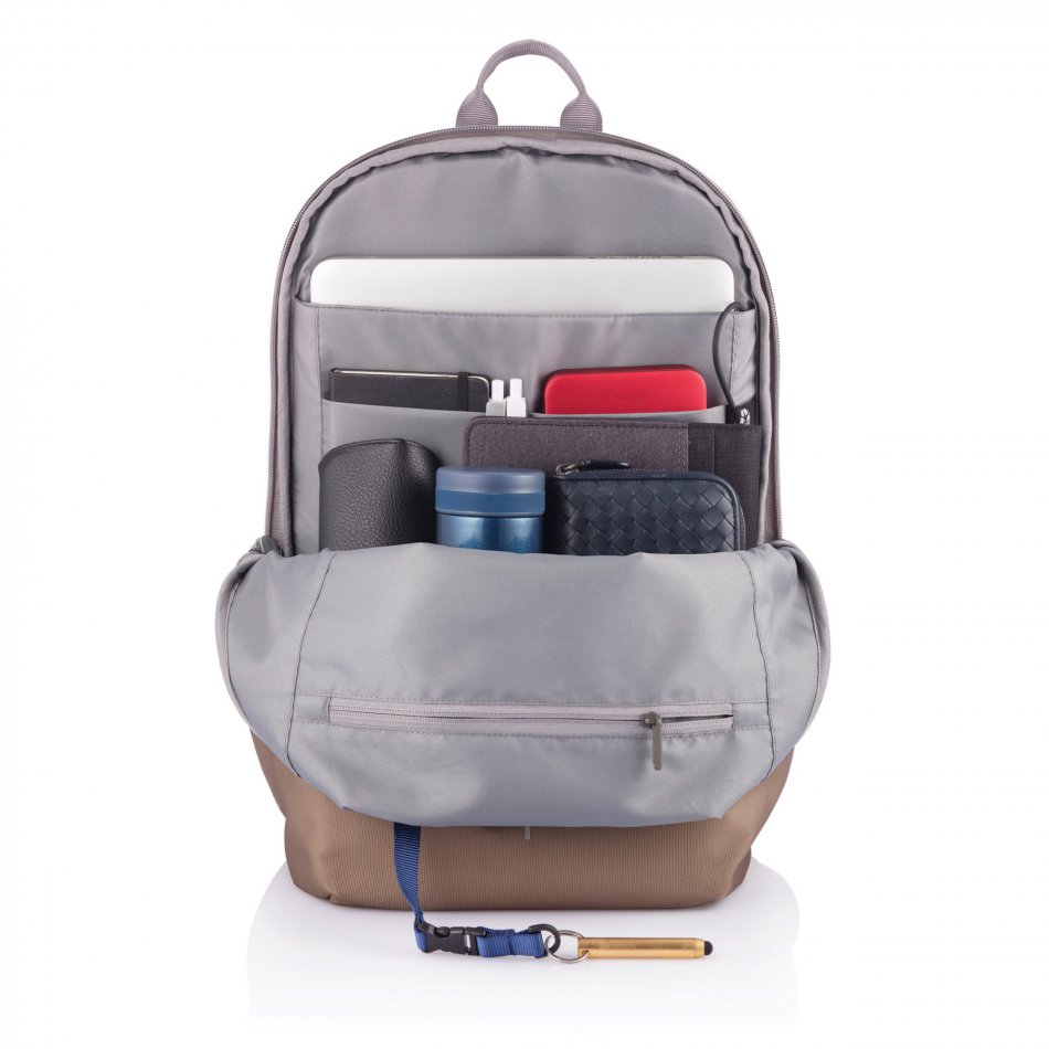Bobby Soft, anti-diefstal rugzak khaki, grijs