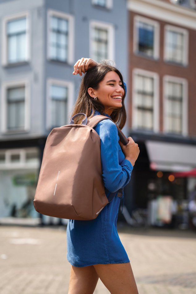 Bobby Soft, anti-diefstal rugzak khaki, grijs