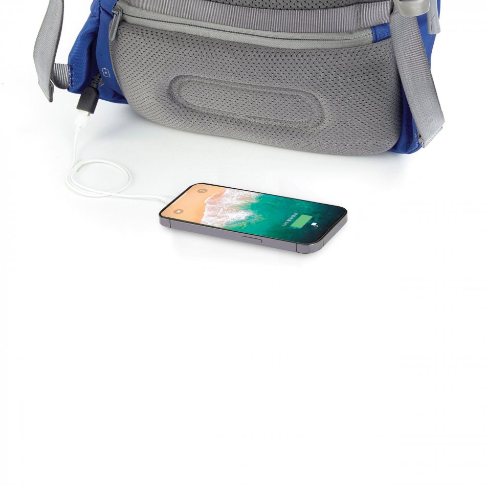 Bobby Soft, anti-diefstal rugzak royal blue, grijs