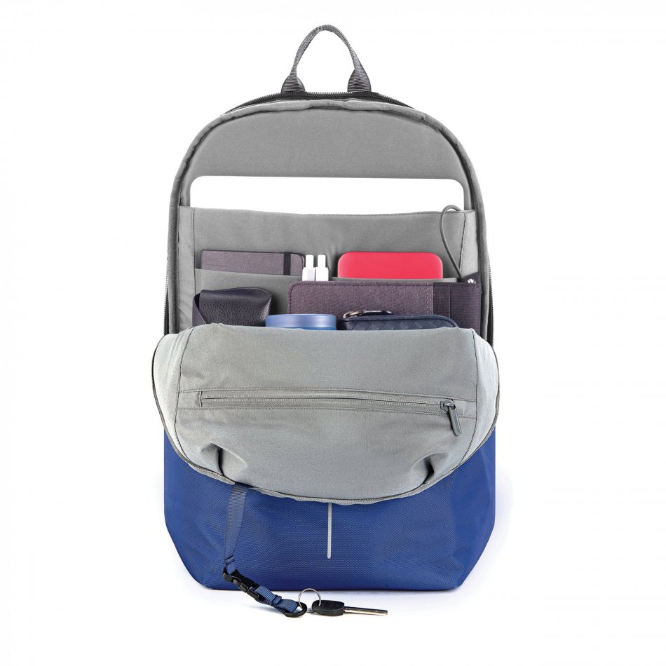 Bobby Soft, anti-diefstal rugzak royal blue, grijs