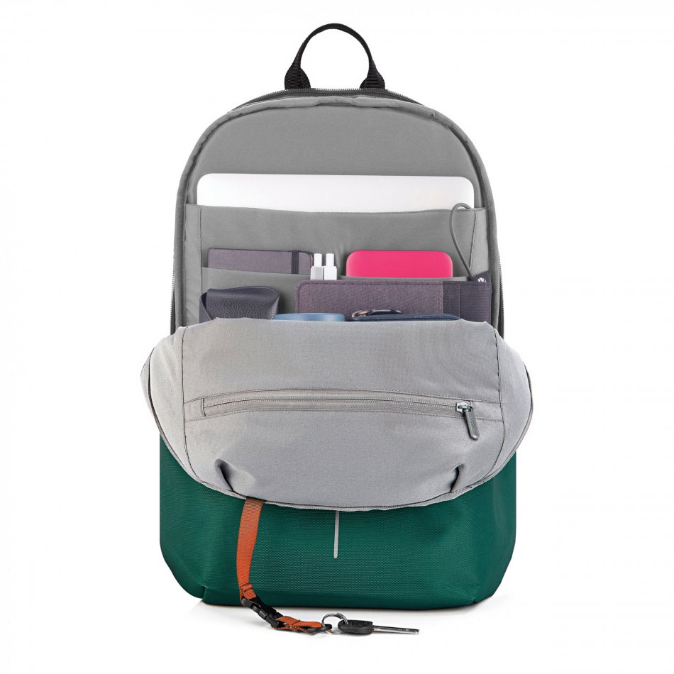 Bobby Soft, anti-diefstal rugzak forest green, zwart