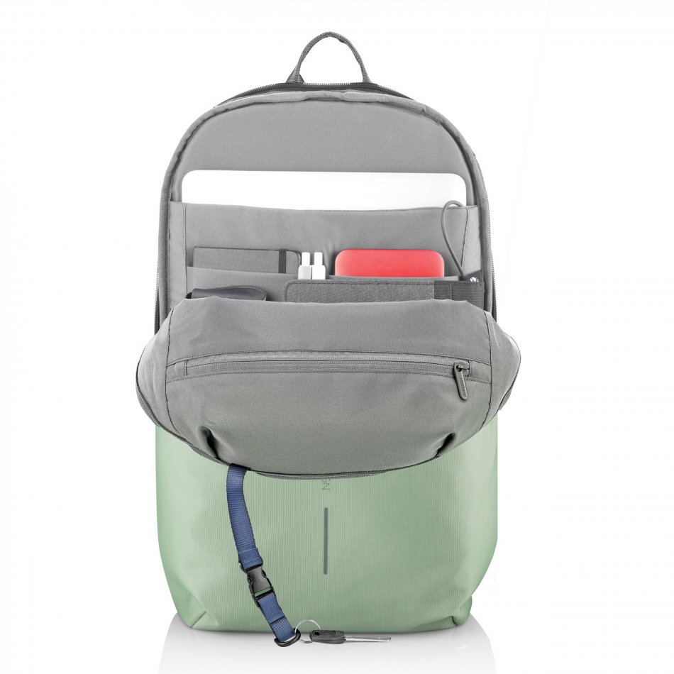 Bobby Soft, anti-diefstal rugzak iceberg green, grijs