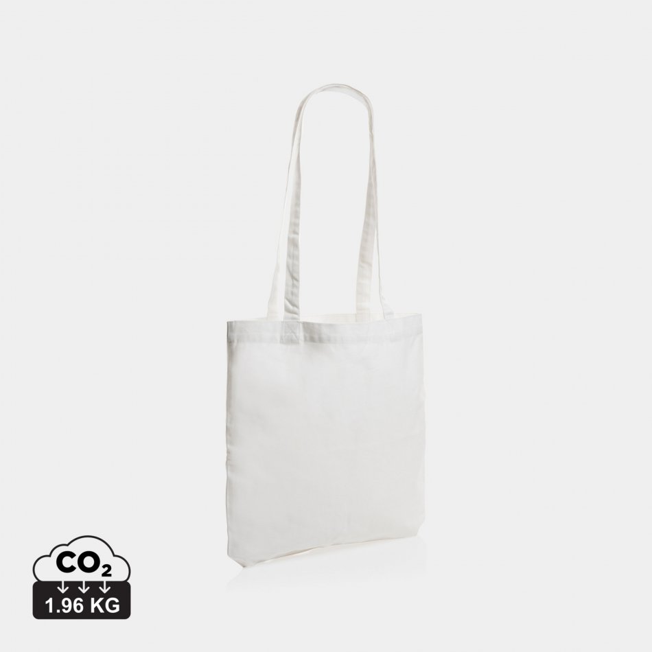 Gerecycled katoenen draagtas 330gsm wit