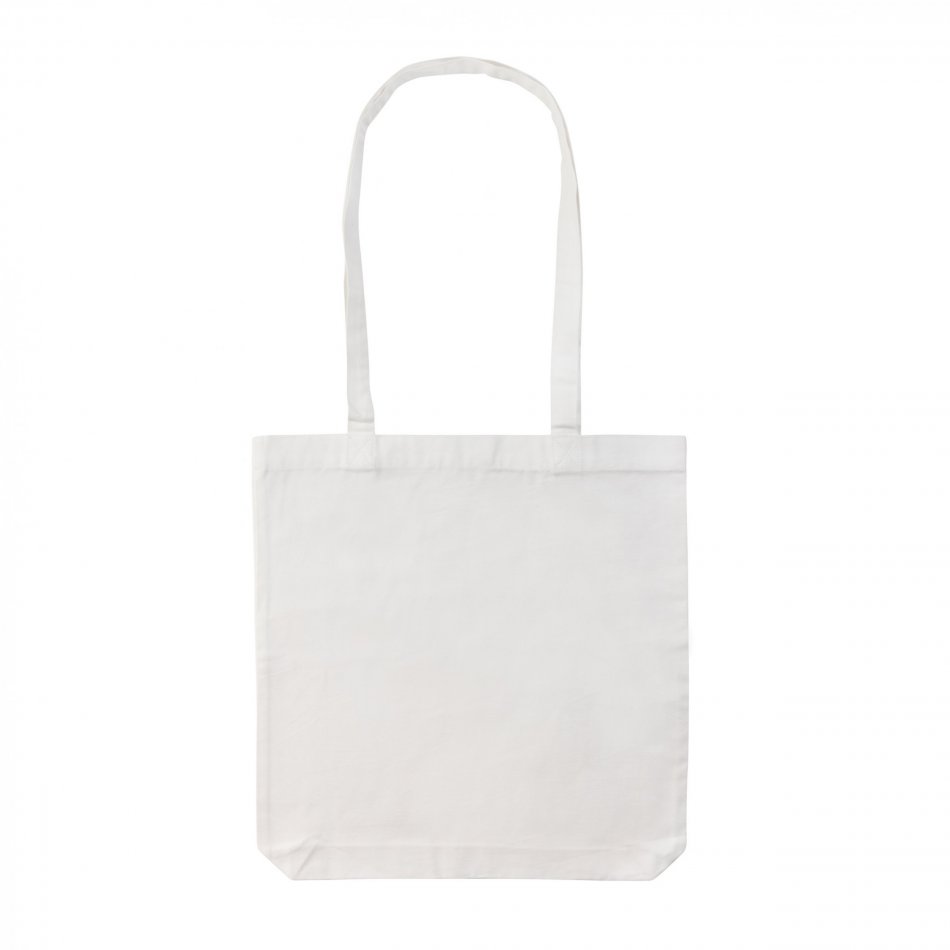 Gerecycled katoenen draagtas 330gsm wit