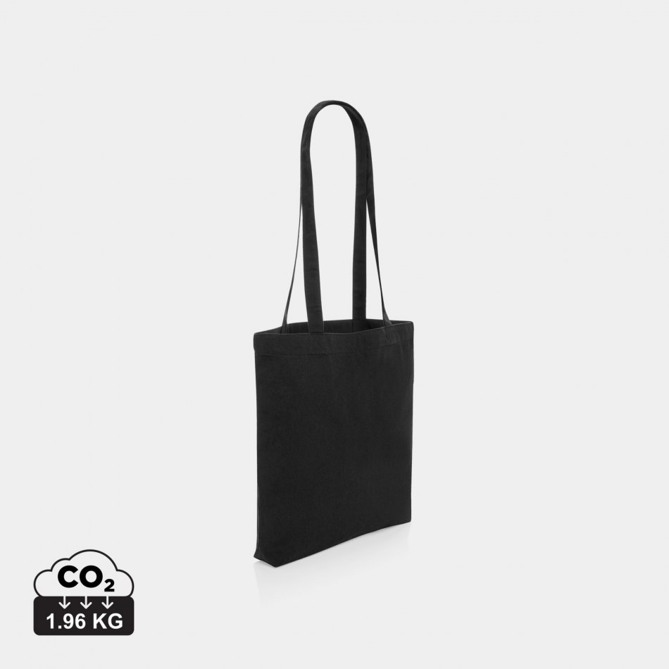 Gerecycled katoenen draagtas 330gsm zwart