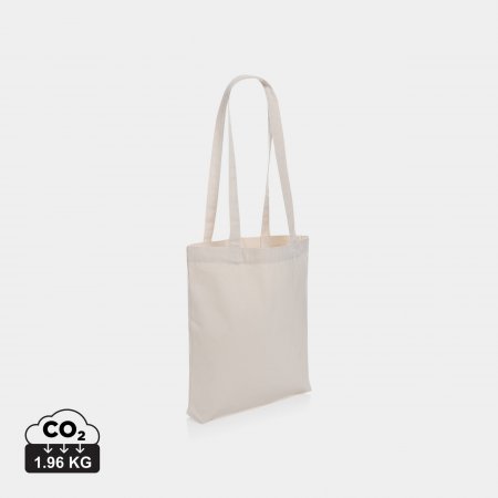 Gerecycled katoenen draagtas 330gsm gebr.wit