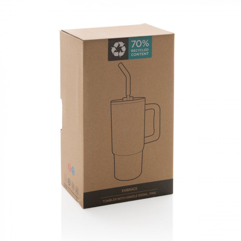 Embrace deluxe RCS recycled RVS drinkbeker 900ml roze