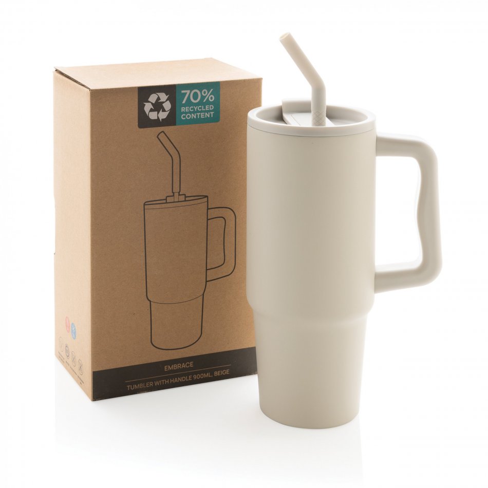 Embrace deluxe RCS recycled RVS drinkbeker 900ml beige