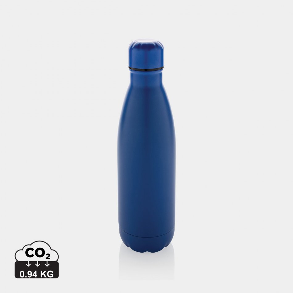 Eureka RCS-gecert. gerecycled rvs enkelwandige fles blauw