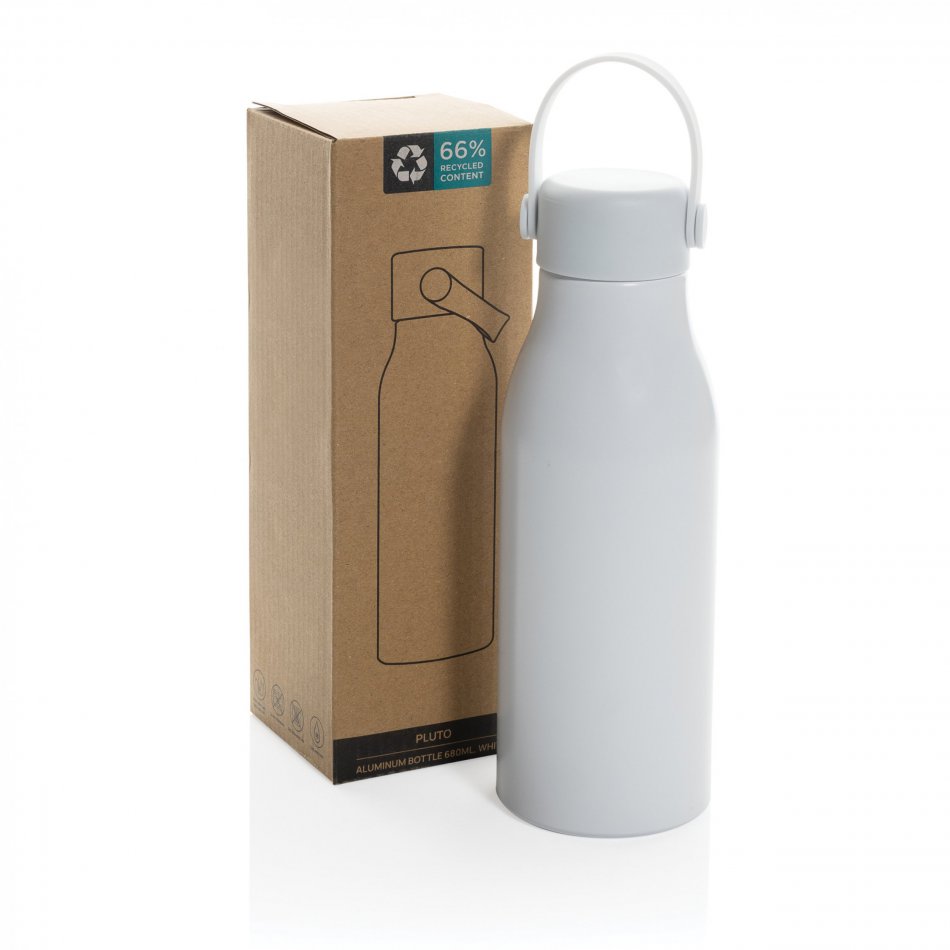 Pluto RCS gecert. recycled alu. waterfles 680ml wit