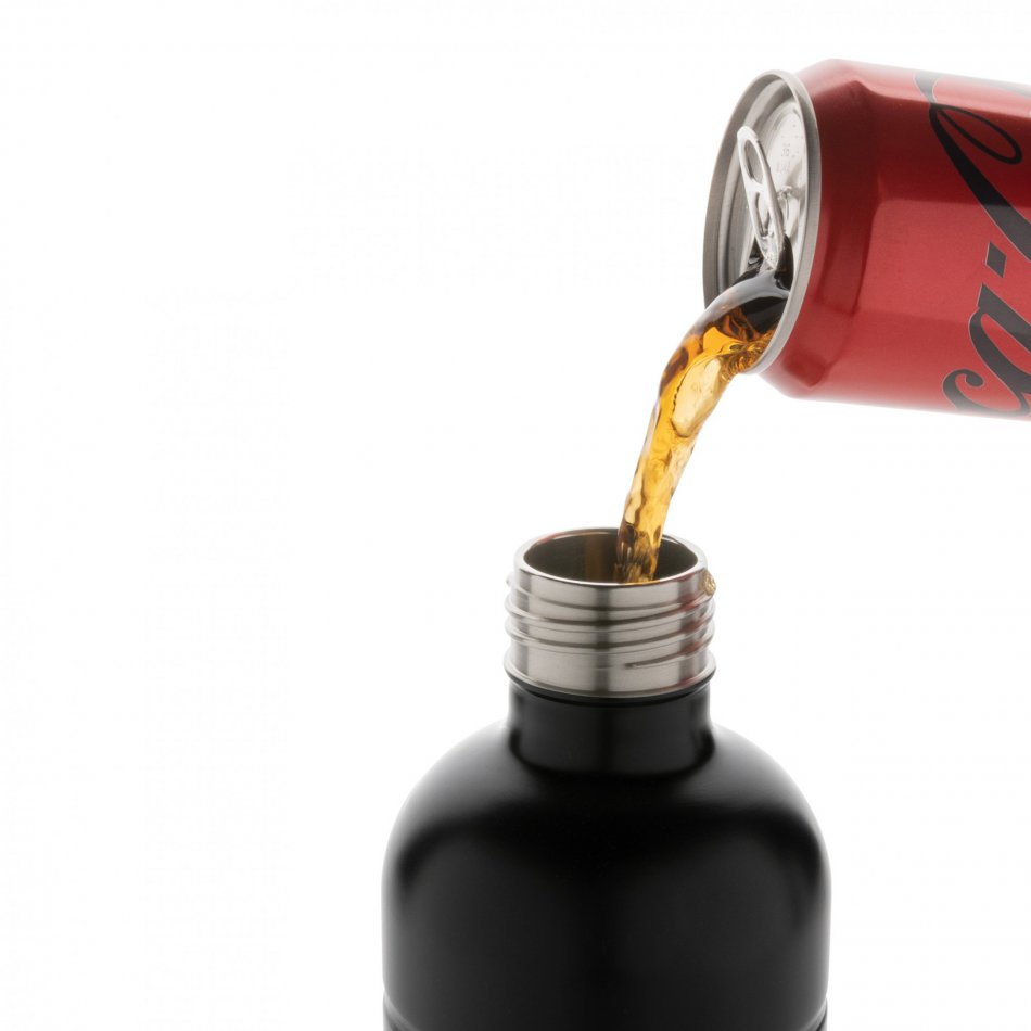 Soda RCS gecert. gerecycled rvs drinkfles zwart