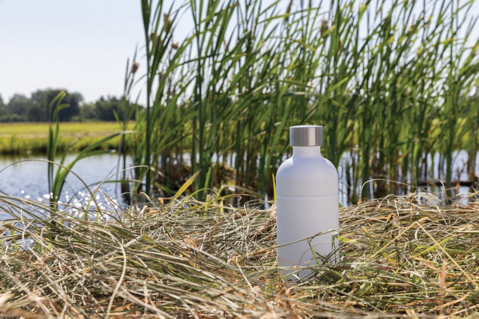 Soda RCS gecert. gerecycled rvs drinkfles wit