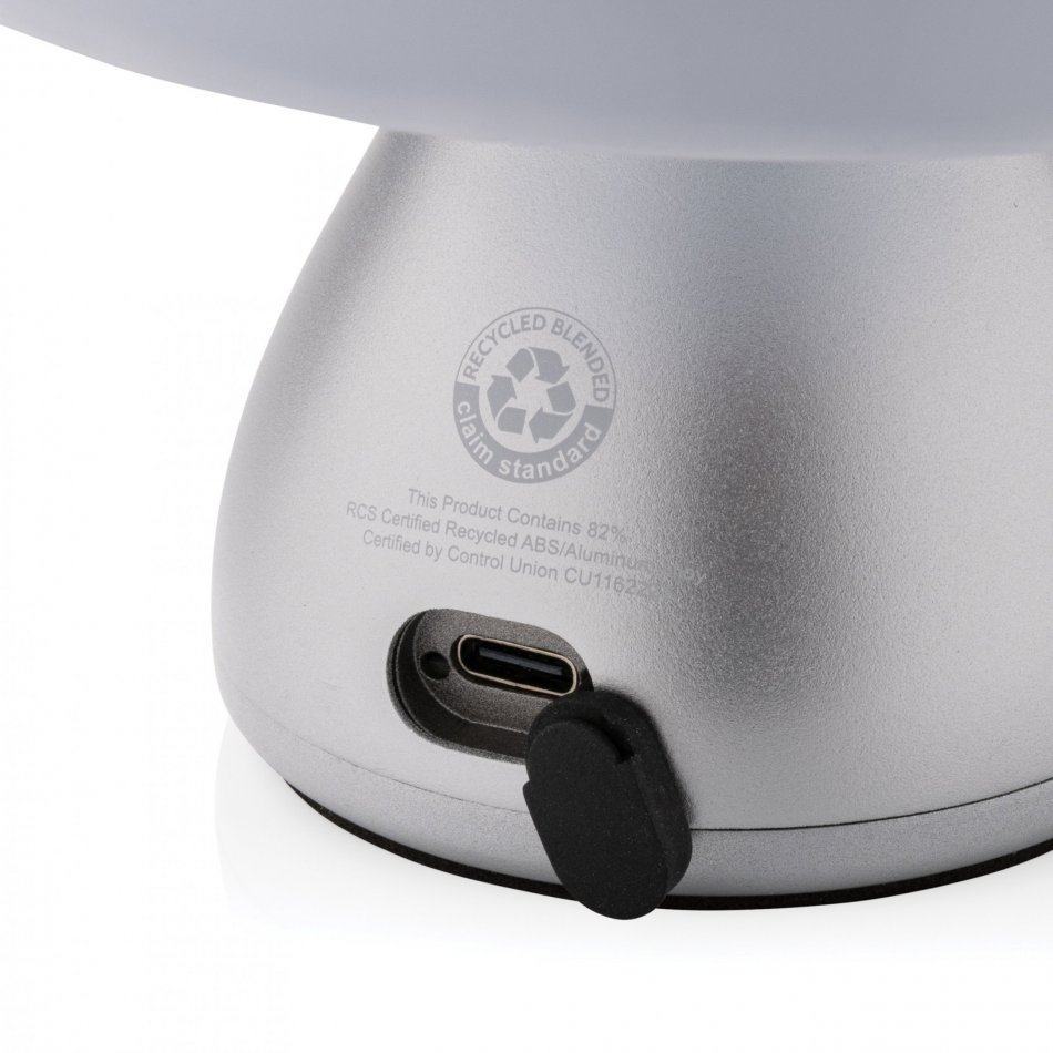 Luming RCS gerecycled plastic USB-oplaadbare tafellamp grijs