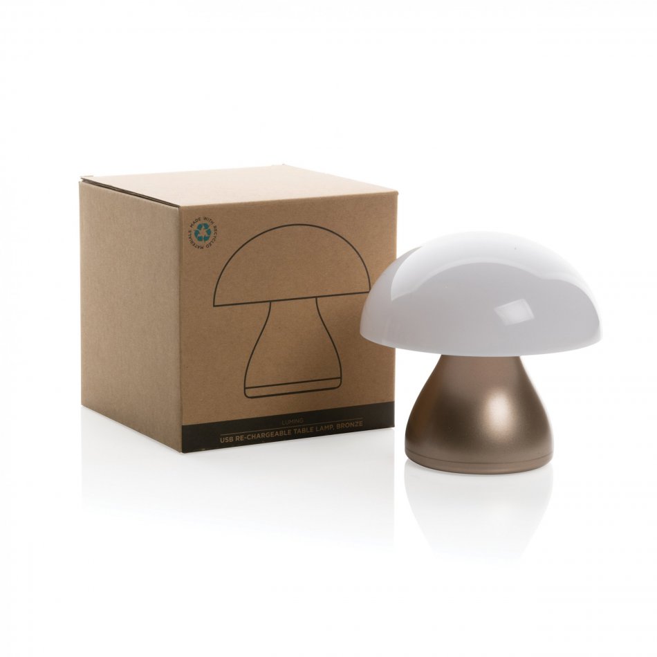 Luming RCS gerecycled plastic USB-oplaadbare tafellamp brons