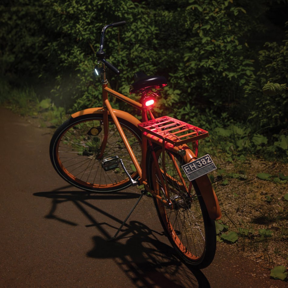 Lumino RCS rplastic USB-oplaadbare fietslamp set zwart