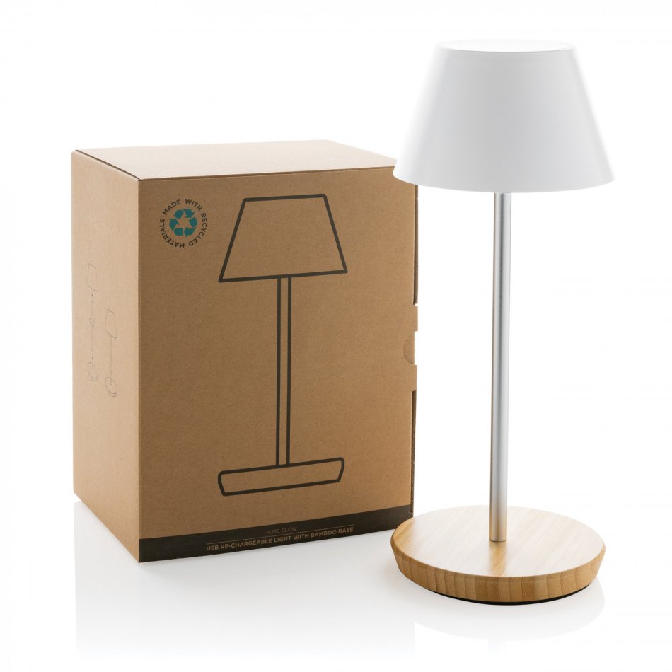 Pure Glow RCS rplastic USB-oplaadbare tafellamp wit