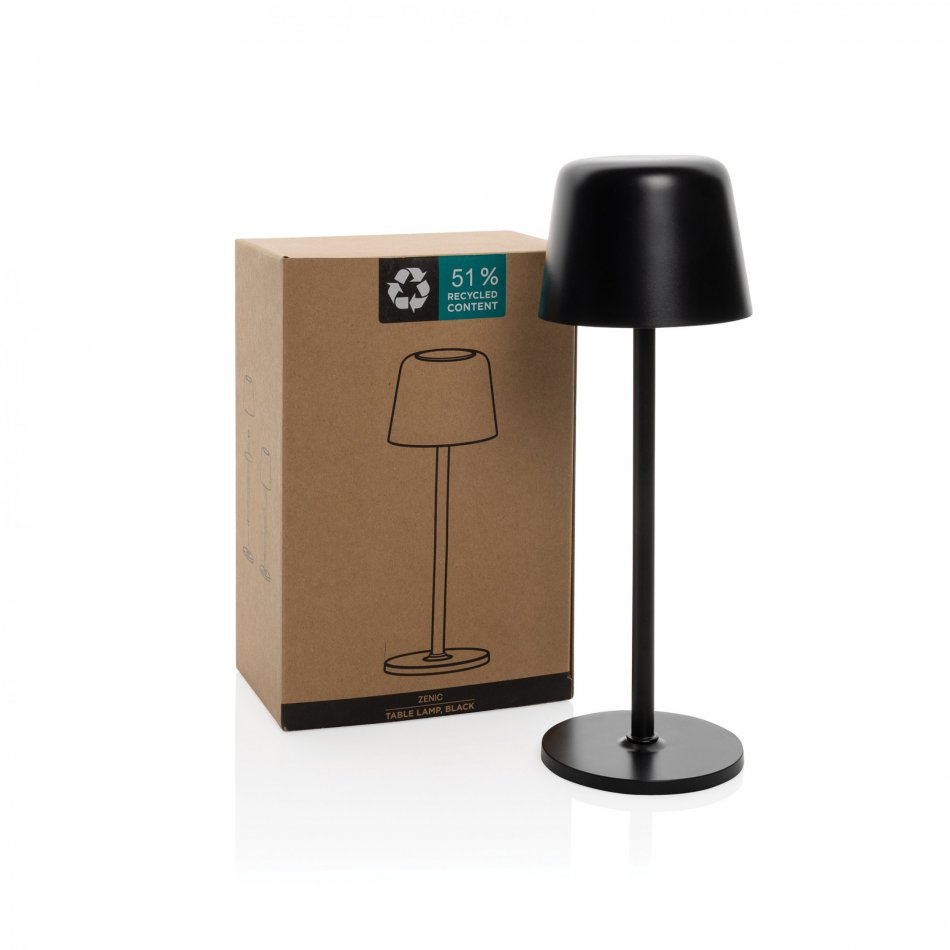 Zenic RCS gerecyclede plastic USB opl. tafellamp zwart