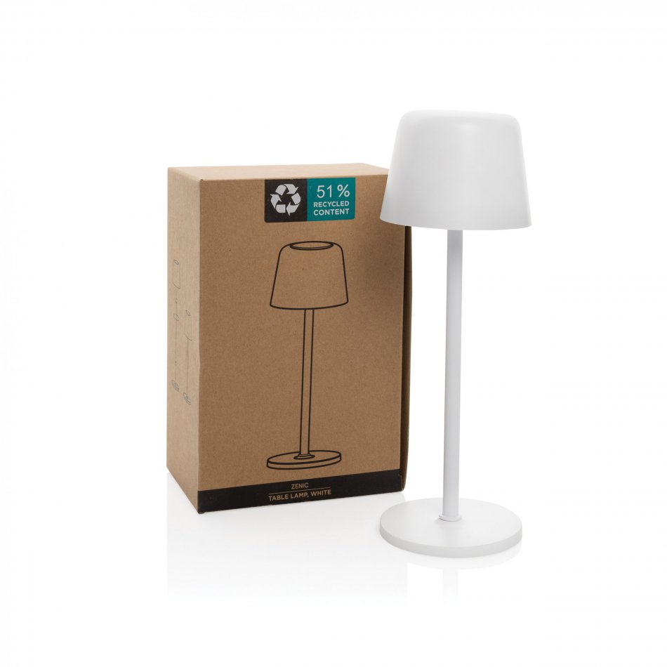 Zenic RCS gerecyclede plastic USB opl. tafellamp wit