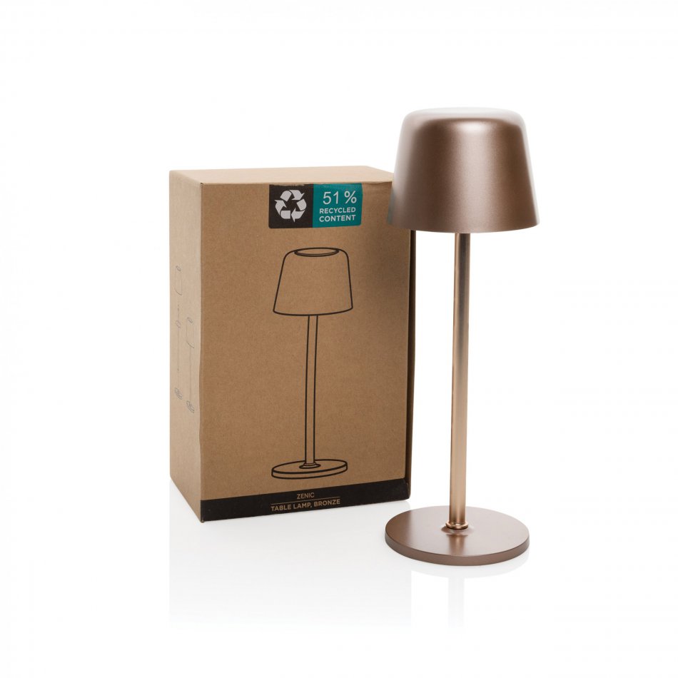 Zenic RCS gerecyclede plastic USB opl. tafellamp brons