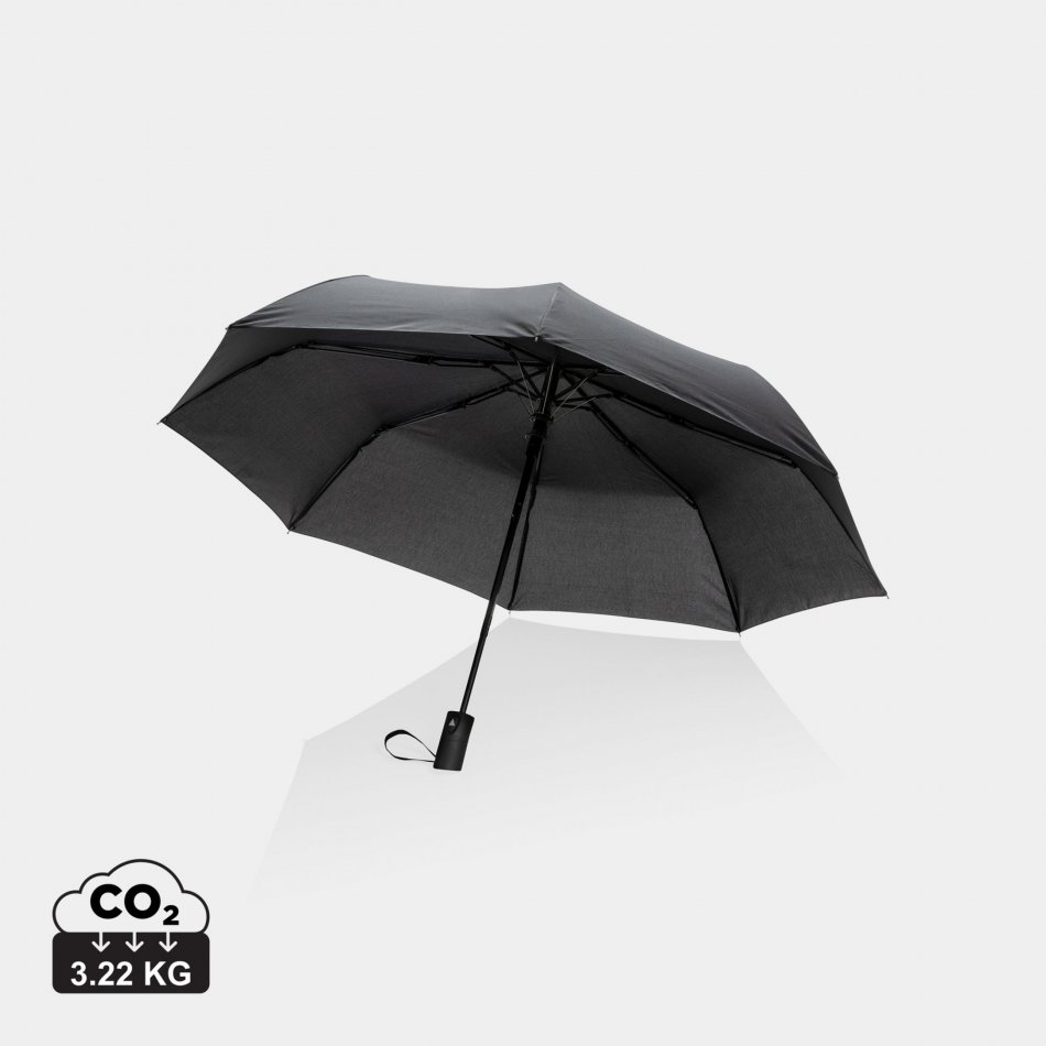21" Impact ™ RPET 190T mini auto open paraplu zwart