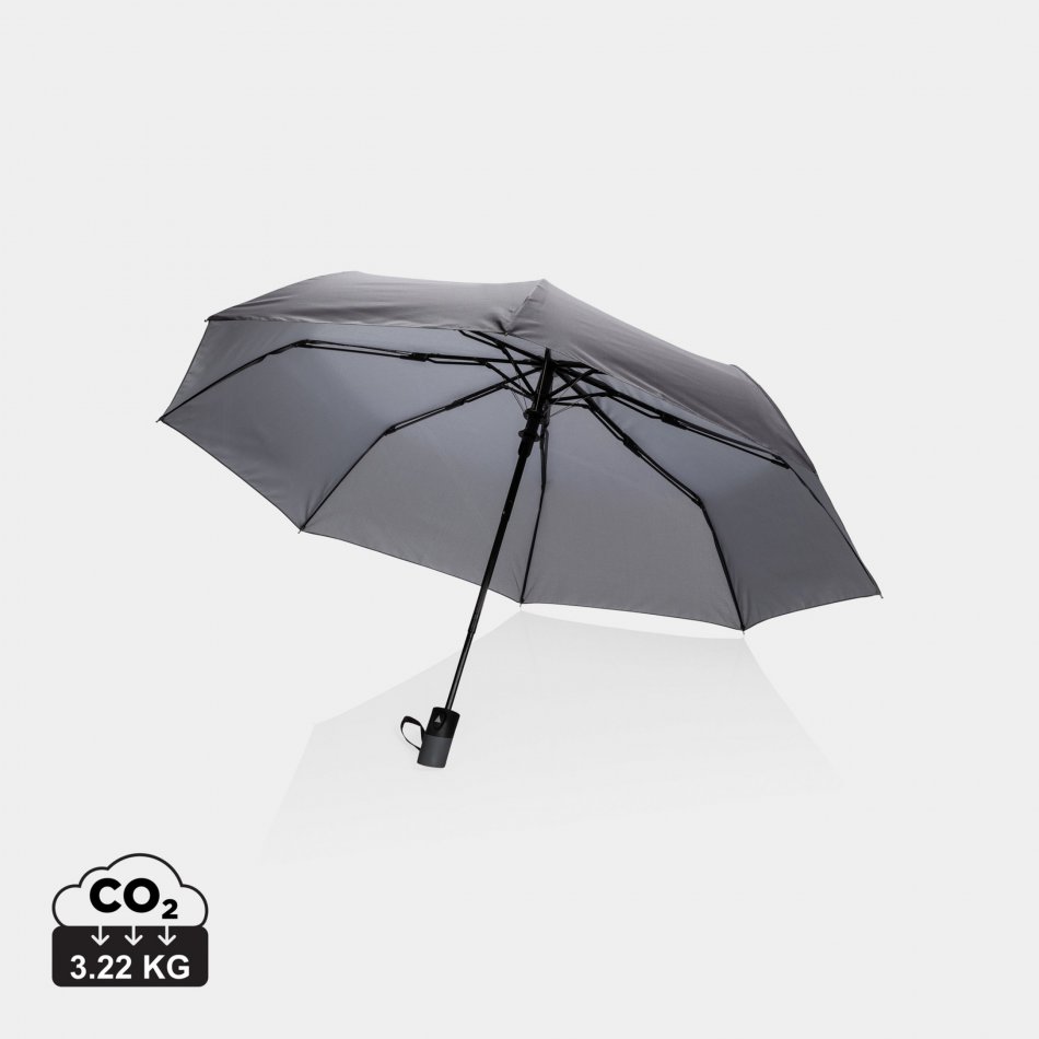 21" Impact ™ RPET 190T mini auto open paraplu antrac