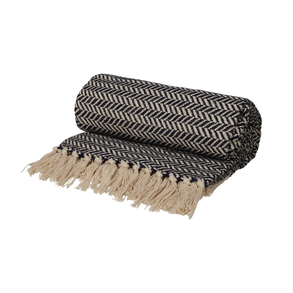 JENS Living Basic Recycled Cotton Plaid Blauw
