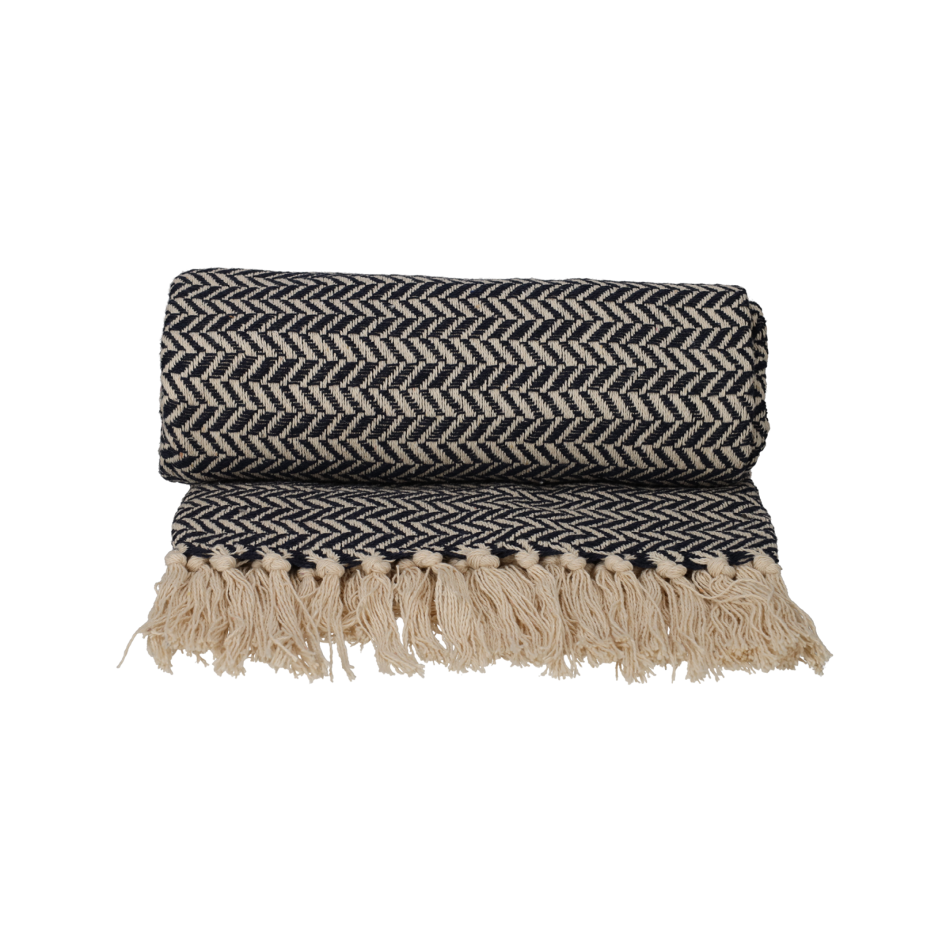 JENS Living Basic Recycled Cotton Plaid Blauw