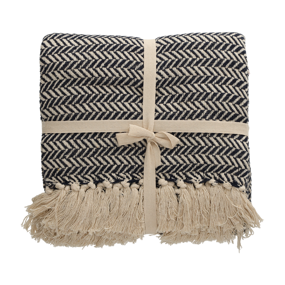 JENS Living Basic Recycled Cotton Plaid Blauw