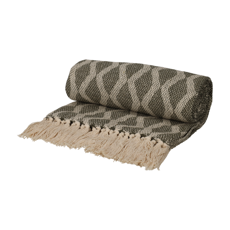 JENS Living Basic Recycled Cotton Plaid Groen