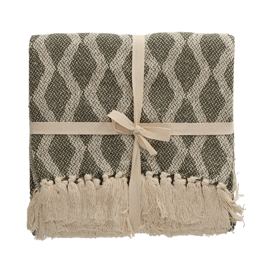 JENS Living Basic Recycled Cotton Plaid Groen