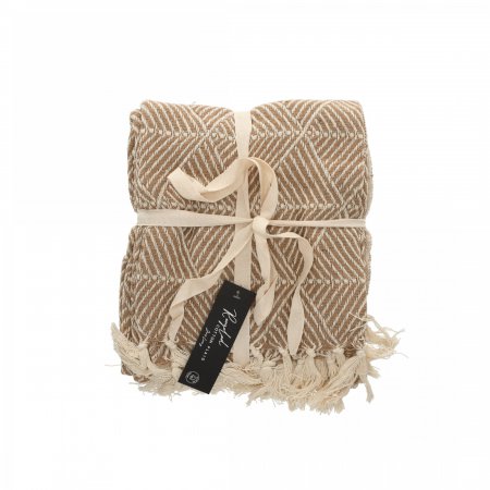 JENS Living Basic Recycled Cotton Plaid Beige