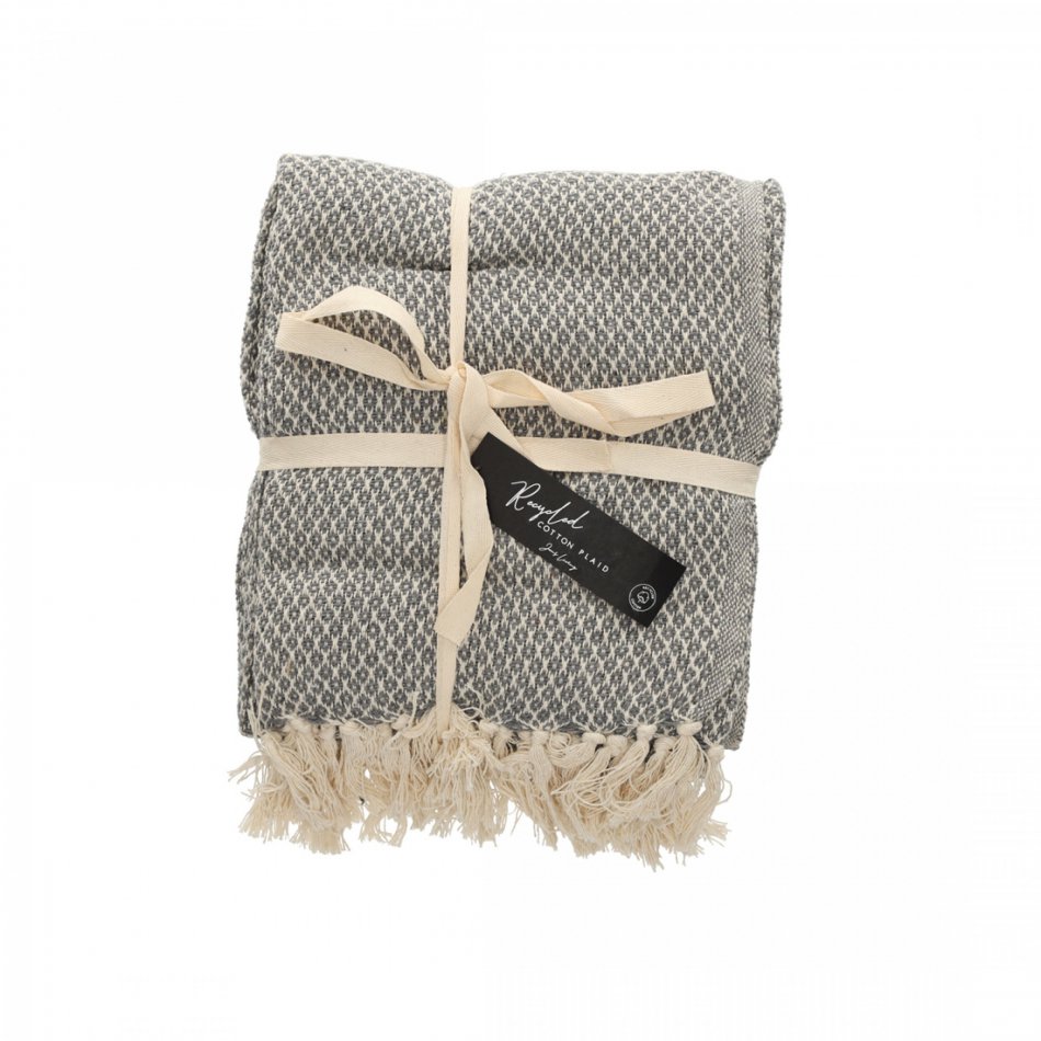 JENS Living Basic Recycled Cotton Plaid Grijs