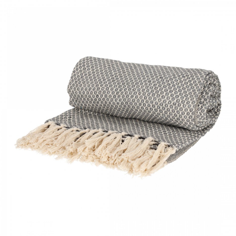 JENS Living Basic Recycled Cotton Plaid Grijs