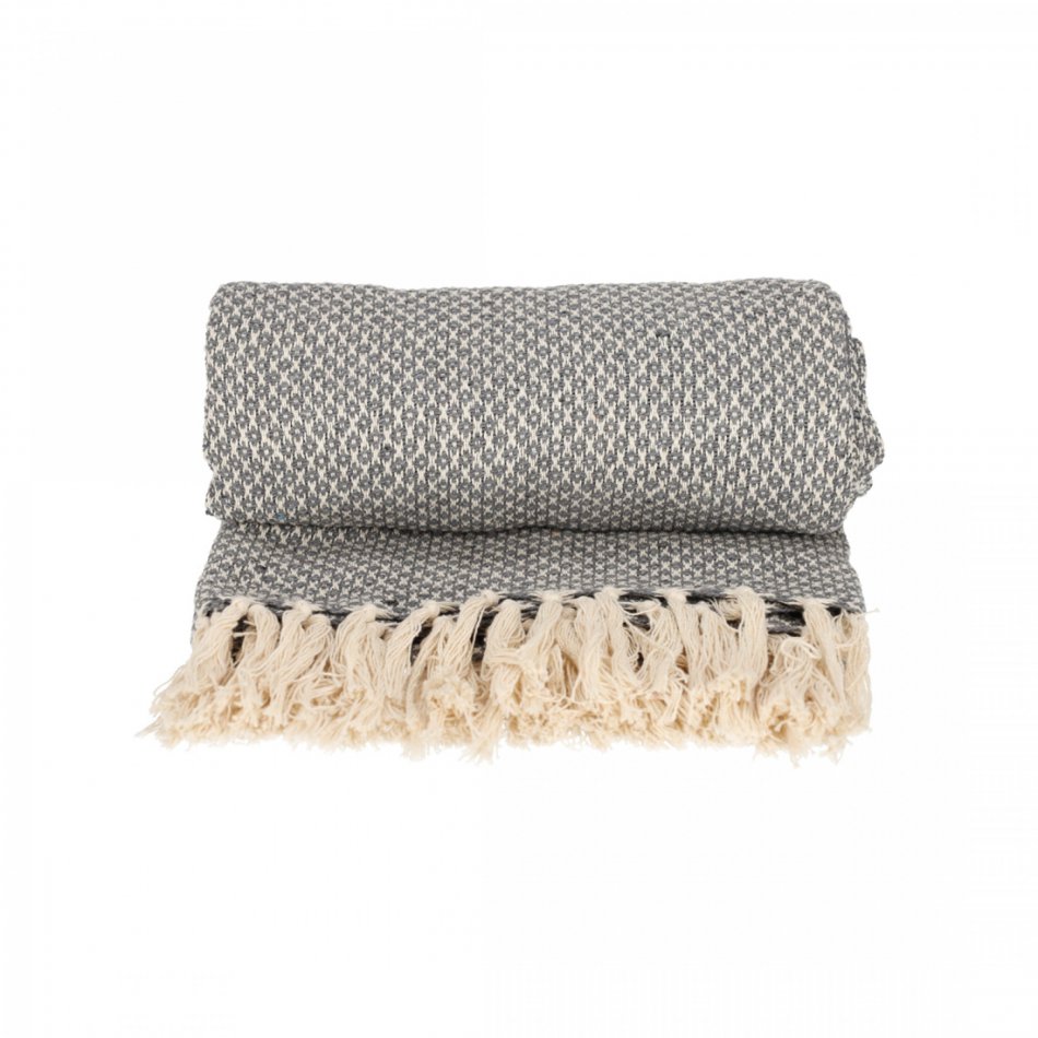 JENS Living Basic Recycled Cotton Plaid Grijs