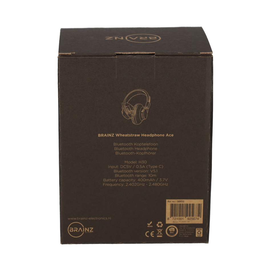 BRAINZ Hoofdtelefoon Ace Wheatstraw Zwart