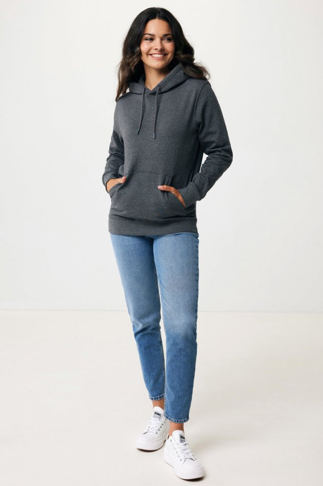 Torres gerec. katoen hoodie ongeverfd heather anthracite