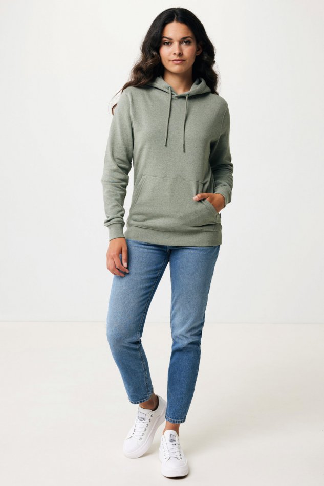 Torres gerec. katoen hoodie ongeverfd heather green
