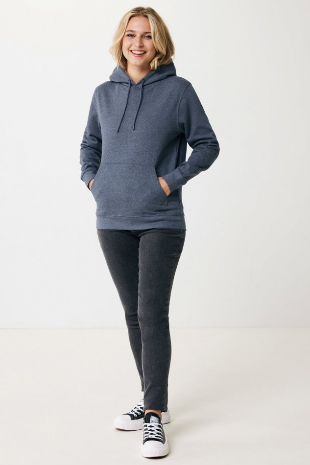 Torres gerec. katoen hoodie ongeverfd heather navy
