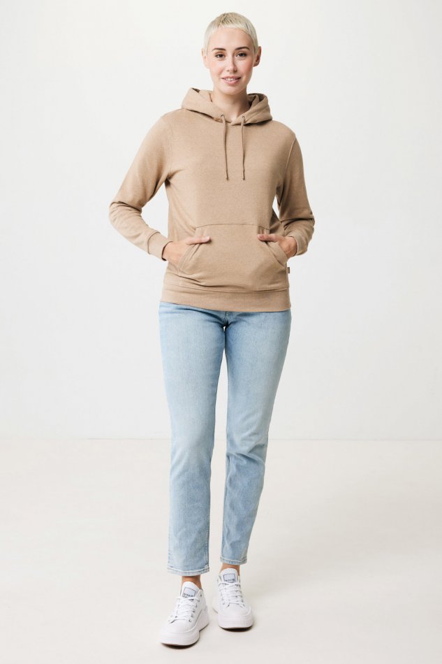 Torres gerec. katoen hoodie ongeverfd heather brown