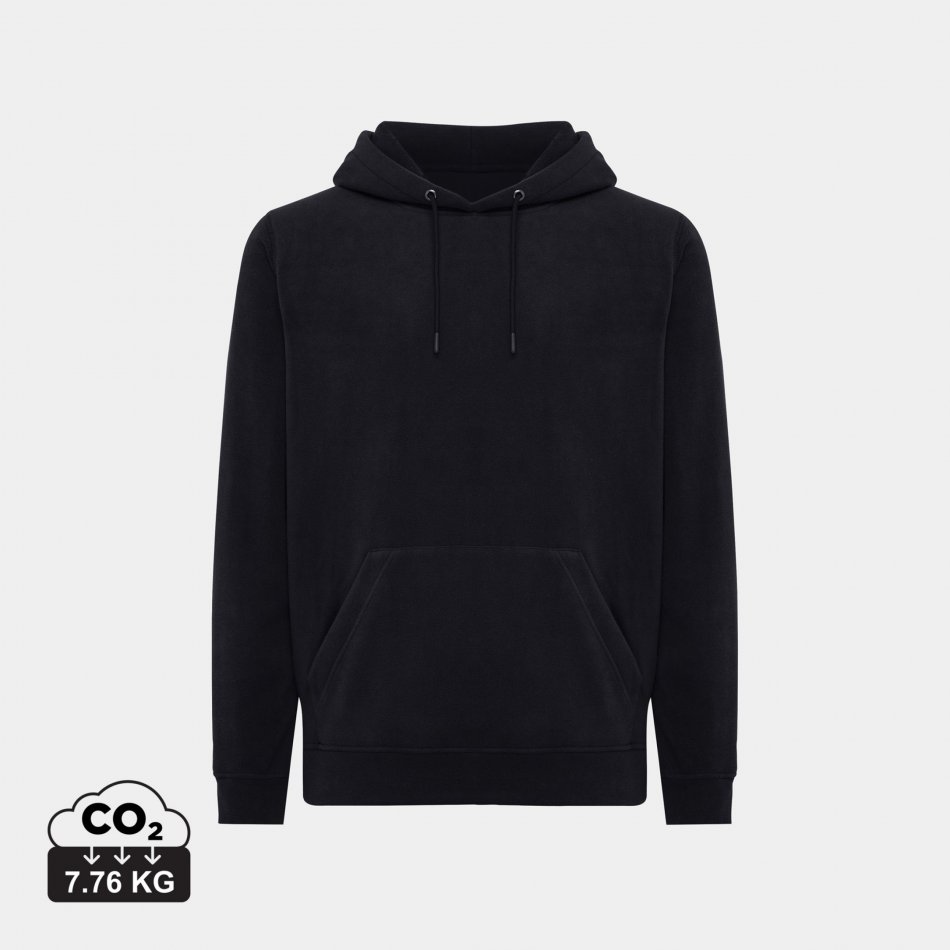 Trivor gerec. polyester fleece hoodie zwart