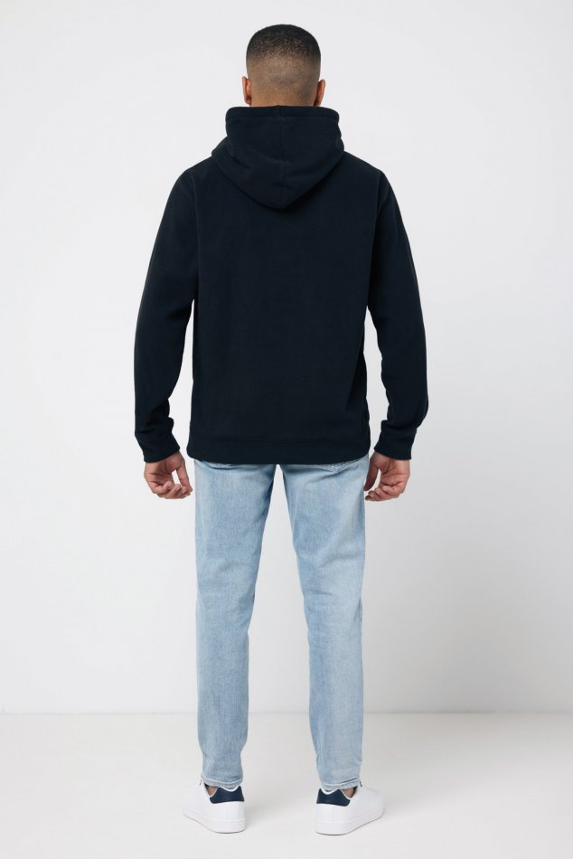 Trivor gerec. polyester fleece hoodie zwart